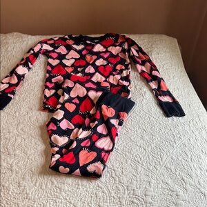 Old Navy Kids Pajama Set with Heart Design - Black and Pink